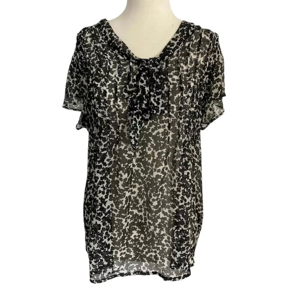 Elle Black & White Basic Blouse Women's Size L | 15-833